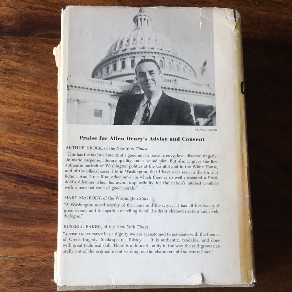SIGNED Advise and Consent by Allen Drury Hardcover Book w/ Original Dust Jacket - Picture 10 of 16